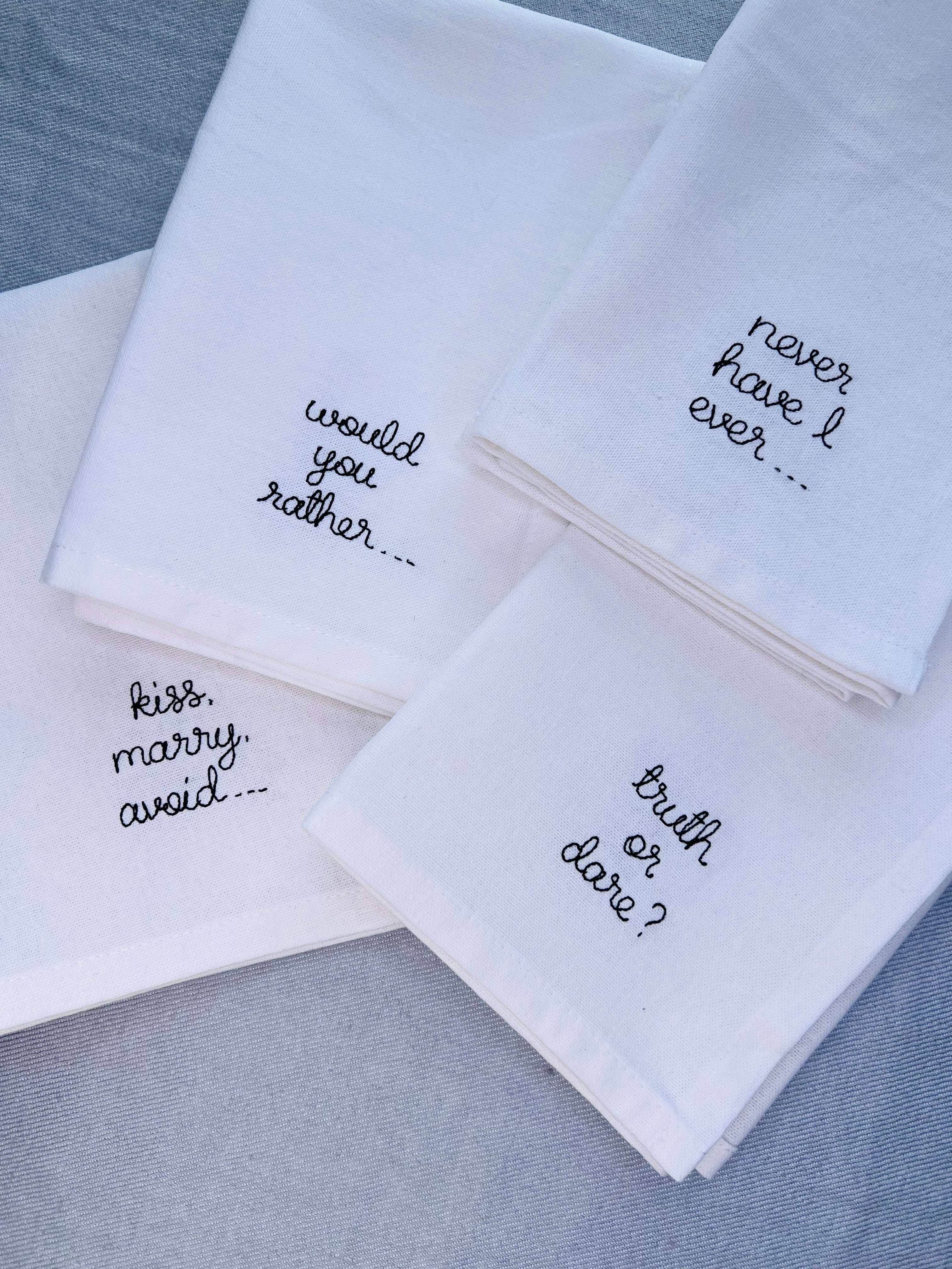 Custom embroidered home decor gifts napkins
