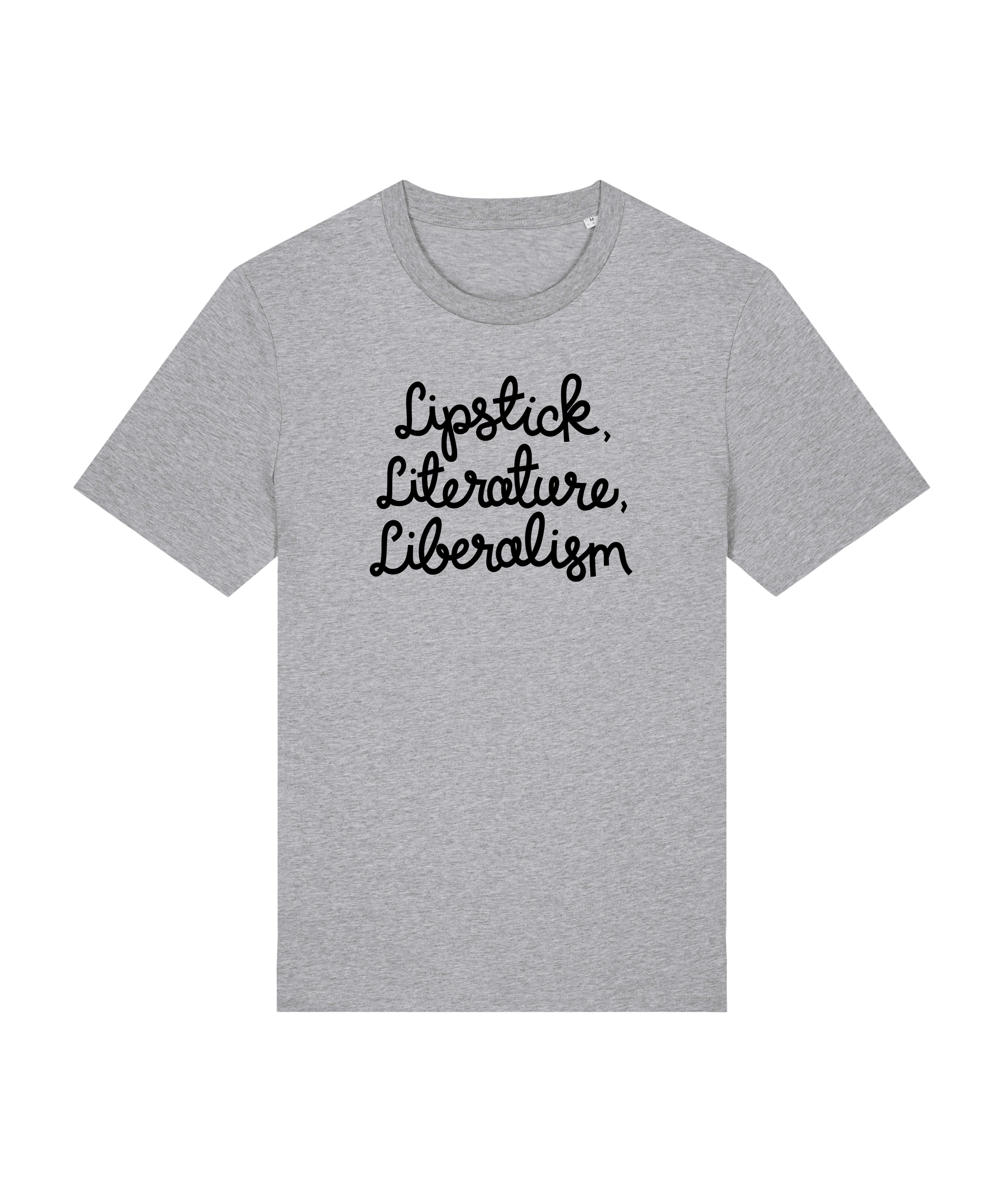 grey lipstick literature liberalism tee